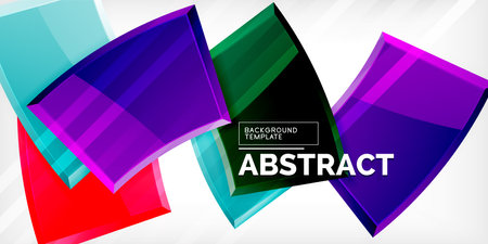 Vector abstract color geometric shapes. Illustration For Wallpaper, Banner, Background, Card, Book Illustration, landing pageのイラスト素材