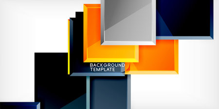 Colorful squares and rectangles. Vector Illustration For Wallpaper, Banner, Background, Card, Book Illustration, landing pageのイラスト素材