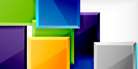 Colorful squares and rectangles. Vector Illustration For Wallpaper, Banner, Background, Card, Book Illustration, landing pageのイラスト素材