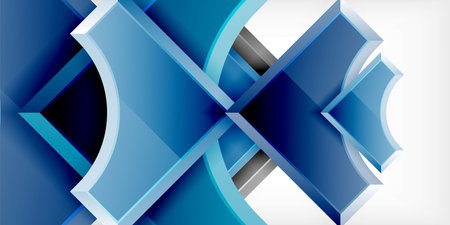 Square, arrow shapes with round elements Vector Illustration For Wallpaper, Banner, Background, Card, Book Illustration, landing pageのイラスト素材