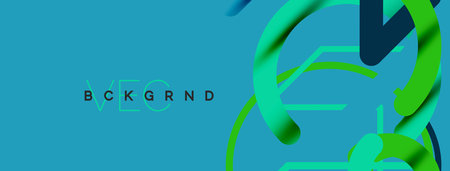 Abstract background. Circles and colorful round shape lines. Linear geometric minimal design