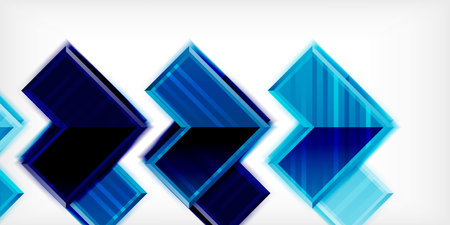 Arrow symbols created with 3d effects and line texture geometric abstract backgroundのイラスト素材