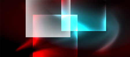 Glass squares with neon shiny light abstract backgroundのイラスト素材