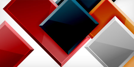 Glass toy style square shapes abstract design. Vector Illustration For Wallpaper, Banner, Background, Card, Book Illustration, landing pageのイラスト素材