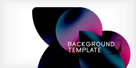 Bright circles with shadows abstract backgroundのイラスト素材