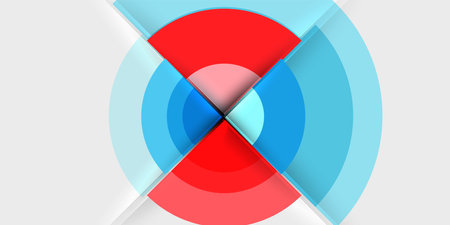 Circle and semi circle geometric background. Vector Illustration For Wallpaper, Banner, Background, Card, Book Illustration, landing pageのイラスト素材