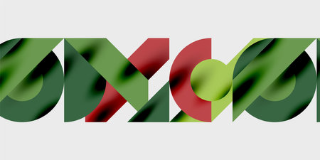 Detailed composition of circles, semicircles, and triangles with glossy effects and smooth gradients. A sleek and modern vector design for creative and tech-inspired projectsのイラスト素材