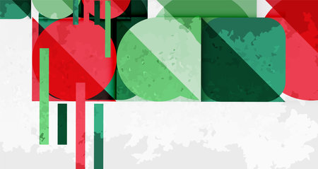 Squares, circles and triangles and grainy noisy texture. Vector Illustration For Wallpaper, Banner, Background, Card, Book Illustration, landing pageのイラスト素材