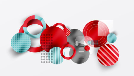 Abstract Circle Design with Overlapping Transparent Geometric Shapesのイラスト素材