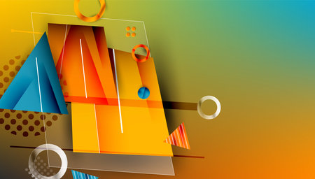 Abstract background geometric design with colorful gradientsのイラスト素材