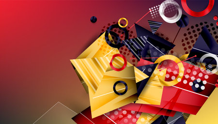 Abstract background geometric design with colorful gradientsのイラスト素材