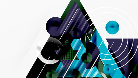 Sleek abstract background - layered triangles with vibrant gradient tones. Semi-transparent shapes...