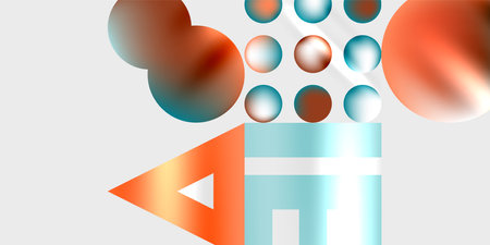 Circles and triangles modern art. Vector Illustration For Wallpaper, Banner, Background, Card, Book Illustration, landing pageのイラスト素材