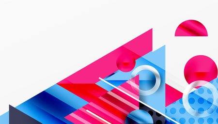 Sleek abstract background - layered triangles with vibrant gradient tones. Semi-transparent shapes add depth and contemporary aestheticのイラスト素材