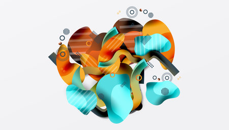 Vibrant abstract background overlapping shapesのイラスト素材