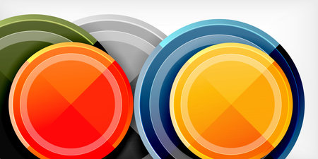 Abstract background - multicolored circles, trendy minimal geometric design, vector illustrationのイラスト素材