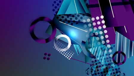 Creative triangles and circles compositionのイラスト素材