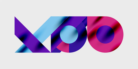 Detailed composition of circles, semicircles, and triangles with glossy effects and smooth...