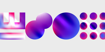 Simple shapes - circles, triangles, rectangles abstract background. Vector Illustration For...