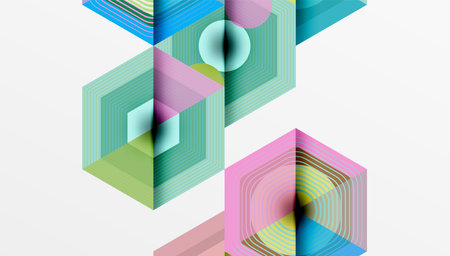 Creative hexagons geometric shapes design