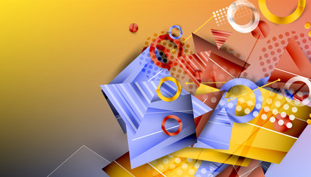 Creative triangles and circles compositionのイラスト素材