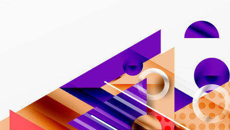 Sleek abstract background - layered triangles with vibrant gradient tones. Semi-transparent shapes add depth and contemporary aestheticのイラスト素材