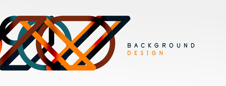 Abstract background - colorful circle lines technology or business digital templateのイラスト素材