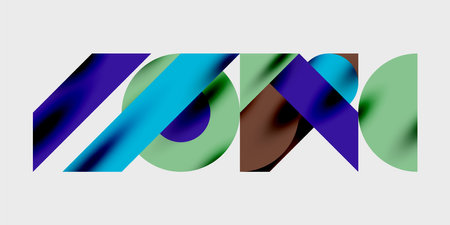 Modern abstract background featuring circles, lines, and triangles in a dynamic geometric composition. Perfect for stylish, tech, or creative-themed designsのイラスト素材