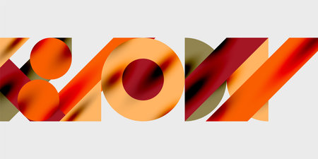 Detailed composition of circles, semicircles, and triangles with glossy effects and smooth gradients. A sleek and modern vector design for creative and tech-inspired projectsのイラスト素材