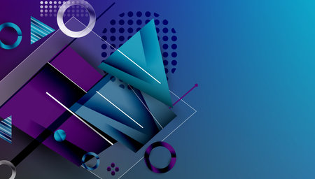 Creative triangles and circles compositionのイラスト素材