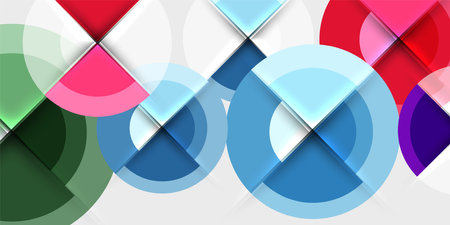 Circle and semi circle geometric background. Vector Illustration For Wallpaper, Banner, Background, Card, Book Illustration, landing pageのイラスト素材