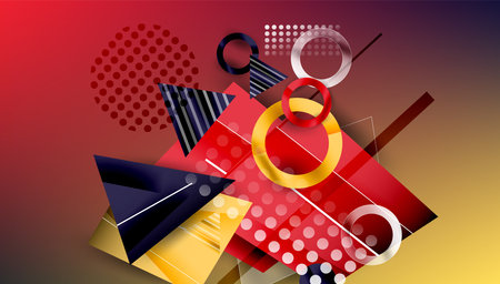Abstract background geometric design with colorful gradientsのイラスト素材