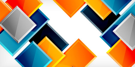 Colorful squares and rectangles. Vector Illustration For Wallpaper, Banner, Background, Card, Book Illustration, landing pageのイラスト素材