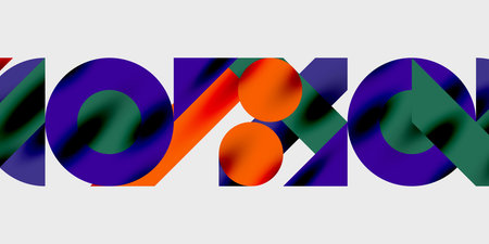 Modern abstract background featuring circles, lines, and triangles in a dynamic geometric...