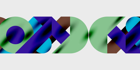 Modern abstract background featuring circles, lines, and triangles in a dynamic geometric...