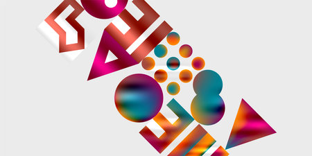 Triangles, circles, squares, rectangles design. Vector Illustration For Wallpaper, Banner, Background, Card, Book Illustration, landing pageのイラスト素材