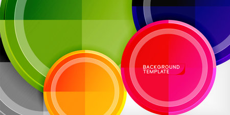 Abstract background - multicolored circles, trendy minimal geometric design, vector illustrationのイラスト素材