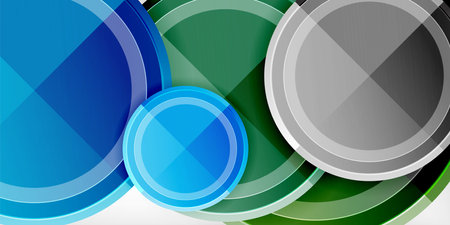 Abstract background - multicolored circles, trendy minimal geometric design, vector illustrationのイラスト素材