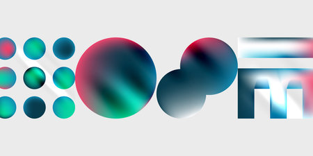 Simple shapes - circles, triangles, rectangles abstract background. Vector Illustration For...