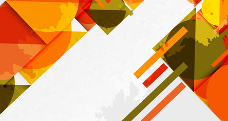 Squares, circles and triangles and grainy noisy texture. Vector Illustration For Wallpaper, Banner, Background, Card, Book Illustration, landing pageのイラスト素材