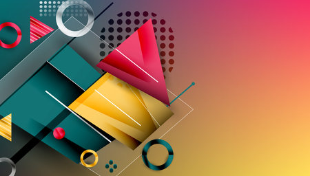 Creative triangles and circles compositionのイラスト素材