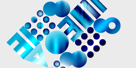 Simple shapes - circles, triangles, rectangles abstract background. Vector Illustration For Wallpaper, Banner, Background, Card, Book Illustration, landing pageのイラスト素材