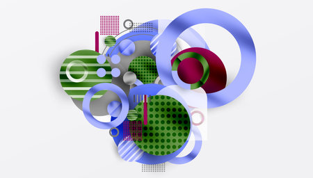 Abstract Circle Design with Overlapping Transparent Geometric Shapesのイラスト素材