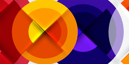 Techno circles and semi circles. Vector Illustration For Wallpaper, Banner, Background, Card, Book Illustration, landing pageのイラスト素材