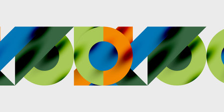 Modern abstract background featuring circles, lines, and triangles in a dynamic geometric...