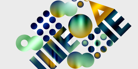 Circles and triangles modern art. Vector Illustration For Wallpaper, Banner, Background, Card, Book Illustration, landing pageのイラスト素材