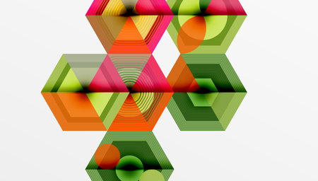 Hexagons design geometric abstract background