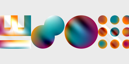 Triangles, circles, squares, rectangles design. Vector Illustration For Wallpaper, Banner, Background, Card, Book Illustration, landing pageのイラスト素材