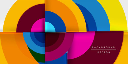 Techno circles and semi circles. Vector Illustration For Wallpaper, Banner, Background, Card, Book Illustration, landing pageのイラスト素材