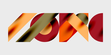 Detailed composition of circles, semicircles, and triangles with glossy effects and smooth gradients. A sleek and modern vector design for creative and tech-inspired projectsのイラスト素材